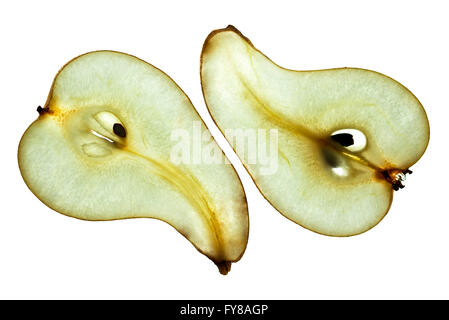 Sliced Pear isolated on white studio shot Stock Photo