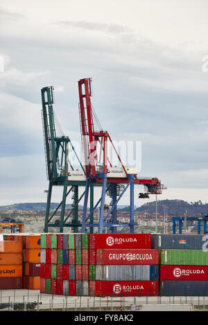 Port of Bilbao, Biscay, Basque Country, Euskadi, Spain, Europe Stock Photo