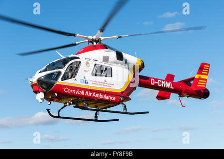 McDonnell Douglas MD902 Explorer helicopter (air ambulance) hovering Stock Photo