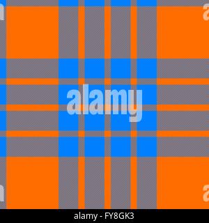 clan cameron tartan seamless background orange and blue vector illustration Stock Vector