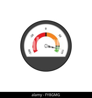 Indicator showing a progress of performance level in retro style vector illustration Stock Vector