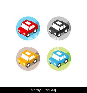 isometric car icon flat design, easy to edit, no transparent, no gradient, vector illustration, EPS 10 Stock Vector