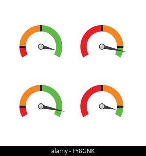 Set indicator showing a progress of performance level vector illustration Stock Vector