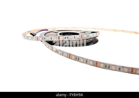 led strip home lights isolated on white Stock Photo