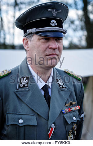 World War 2 re-enactor dressed in US army uniform at the Ramsbottom ...