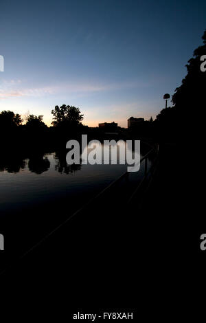 Flint River in Flint, Michigan Stock Photo