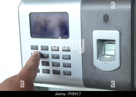 Finger  scan security system and digital door lock Stock Photo