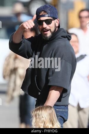 Celebrities outside the ABC studios  Featuring: Jon Bernthal, Adeline Bernthal Where: Los Angeles, California, United States When: 23 Mar 2016 Stock Photo