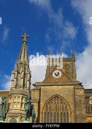 The 1884 memorial to George Wingfield Digby in front of Sherborne Abbey, Dorset, England, UK Stock Photo