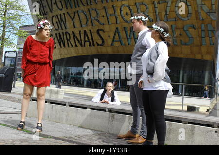 Cardiff, Wales, UK. 23rd Apr, 2016. Photographs taken at Cardiff Bay of ...