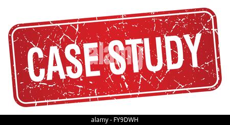 case study red square grunge textured isolated stamp Stock Vector
