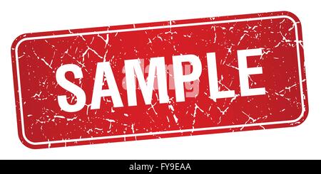 sample red square grunge textured isolated stamp Stock Vector