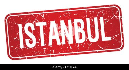 Istanbul red stamp isolated on white background Stock Vector