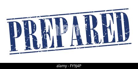 prepared blue grunge vintage stamp isolated on white background Stock Vector