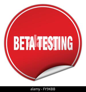 beta testing round red sticker isolated on white Stock Vector