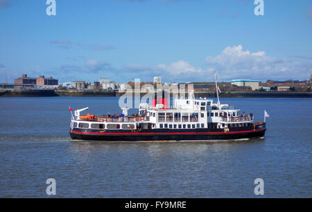 The MV Royal Iris of the Mersey ferry viewed from Albert Dock, Liverpool, Merseyside, England, UK Stock Photo