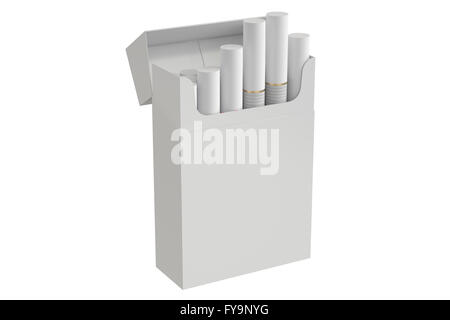 Pack of cigarettes, 3D rendering isolated on white background Stock Photo