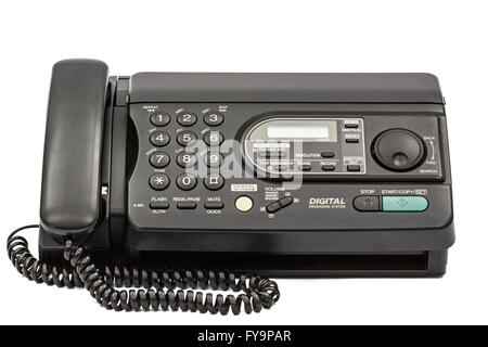 Fax machine isolated on white background Stock Photo