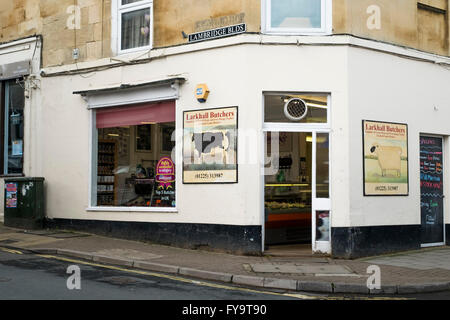 Larkhall a village suburb of Bath Somerset Larkhall Butchers Stock Photo