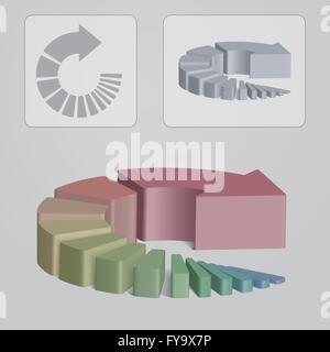 Infographic Illustration of a circular arrow with steps. Stock Vector