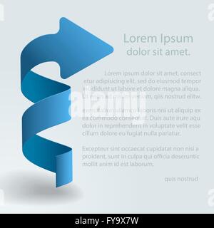 Illustration of 3D blue arrows with space for text. Stock Vector