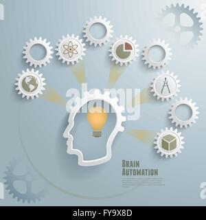 Abstract vector illustration of idea, creation and automation concept. Stock Vector