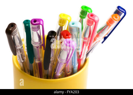 beautiful color pens on a white background Stock Photo
