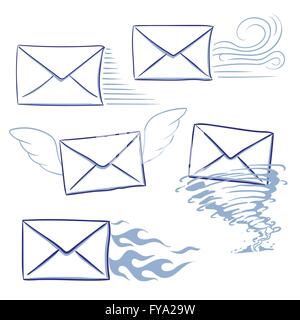 timely messages envelopes Stock Vector