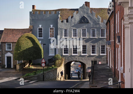 Ludlow, Shropshire, UK. The medieval Broad Gate (Broadgate) at the bottom of Broad Street was completed about 1270 Stock Photo