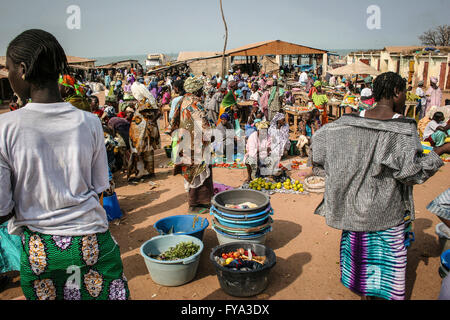 Tanjih fish market, the biggest African fish market, Gambia, Africa Stock Photo