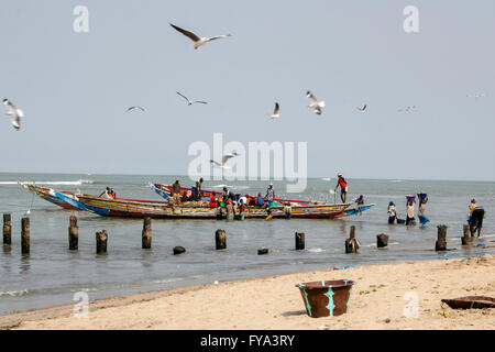 Tanjih fish market, the biggest African fish market, Gambia, Africa Stock Photo