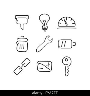 Technical tools set icons. Vector illustration. Stock Vector