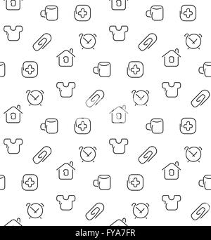 Home things seamless pattern. Vector illustration. EPS 10. Stock Vector