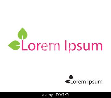 Leaves natural eco logo. Vector illustration. EPS 10. No transparency. No gradients. Raw materials are easy to edit. Stock Vector
