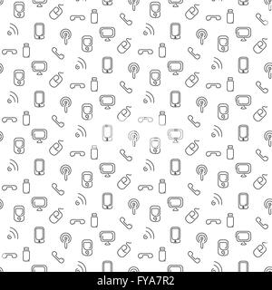 Electronics and mobile pattern seamless. Vector illustration. EPS 10. Stock Vector
