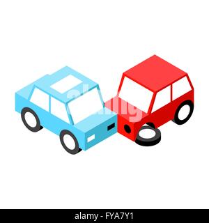 Car accident.Vector illustration. EPS 10. No transparency. No gradients. Stock Vector