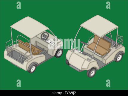 Golf cart isometric flat vector Stock Vector