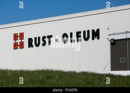 A logo sign outside of a facility occupied by Rust-Oleum in Williamsport, Maryland on April 17, 2016. Stock Photo