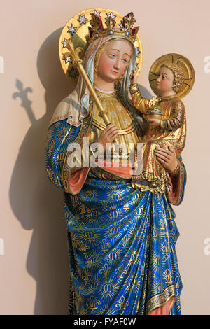 Statue of Madonna and Child at the Church of Our Lady in Bruges, Belgium Stock Photo