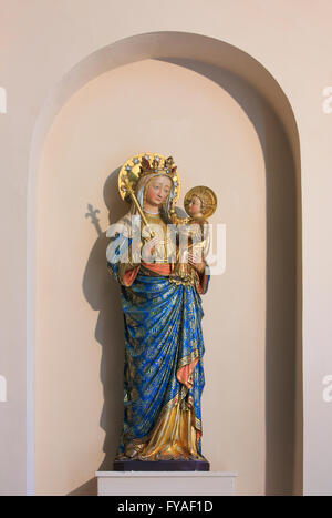 Statue of Madonna and Child at the Church of Our Lady in Bruges, Belgium Stock Photo