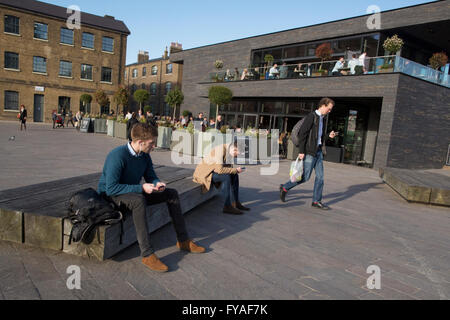 The Lighterman modern British gastro pub, on Granary Square, on the Kings Cross estate, in north London, England, UK Stock Photo