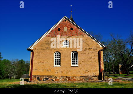 Bethabara, North Carolina:  1788 Gemeinhaus Moravian Church at Bethabara historic settlement * Stock Photo