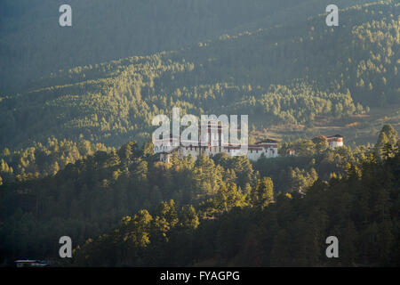 View of Jakar dzong in Bumthang, Bhutan Stock Photo