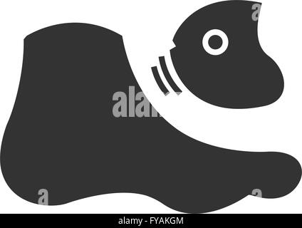 Bold Icon Fish spa feet  icon Stock Vector