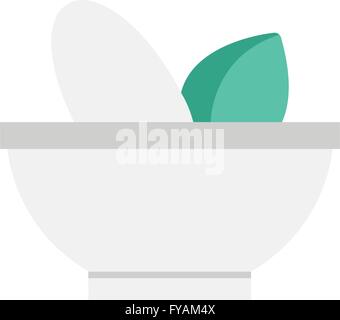Flat Icon Mortar and pestle pharmacy icon Stock Vector