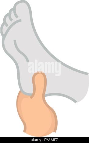 Flat Icon massaging gout feet icon Stock Vector