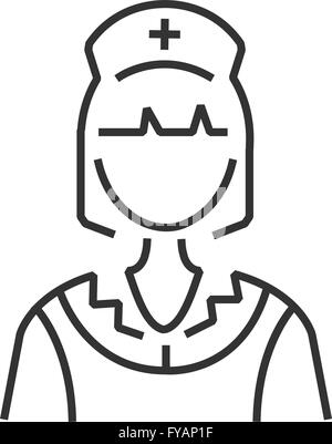 Line Style Medical nurse Avatar icon set Stock Vector Image & Art - Alamy