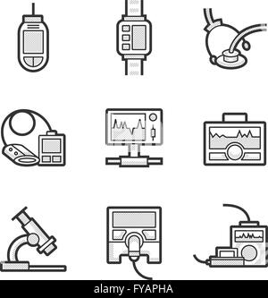 Medical Device Icon Set Stock Vector