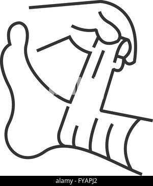 leg cast fracture injury line icon vector illustration Stock Vector ...