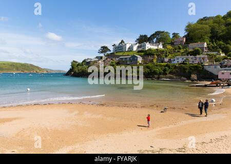 South sands beach Salcombe Devon UK people enjoying the summer sunshine Stock Photo